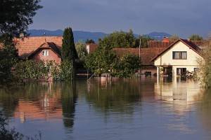 Flooded houses
