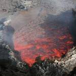 Lava and magma volcano