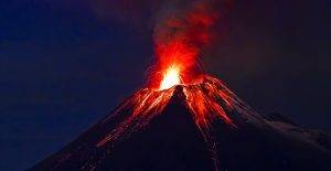 Volcano in eruption