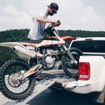 loading a dirt bike into a truck